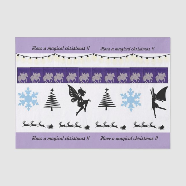 Whimsical , fairy wrapping paper tissue (Front)