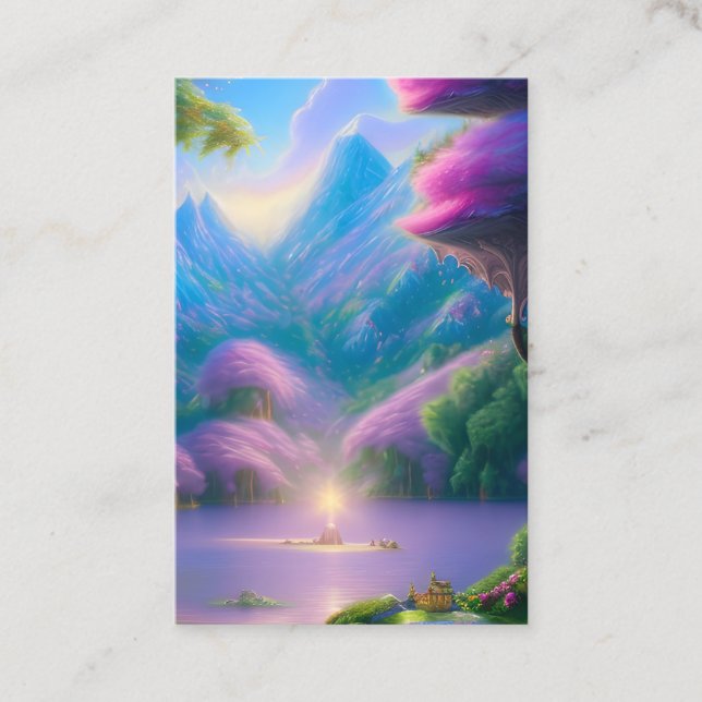 Whimsical Fairyland Background Business Card (Front)