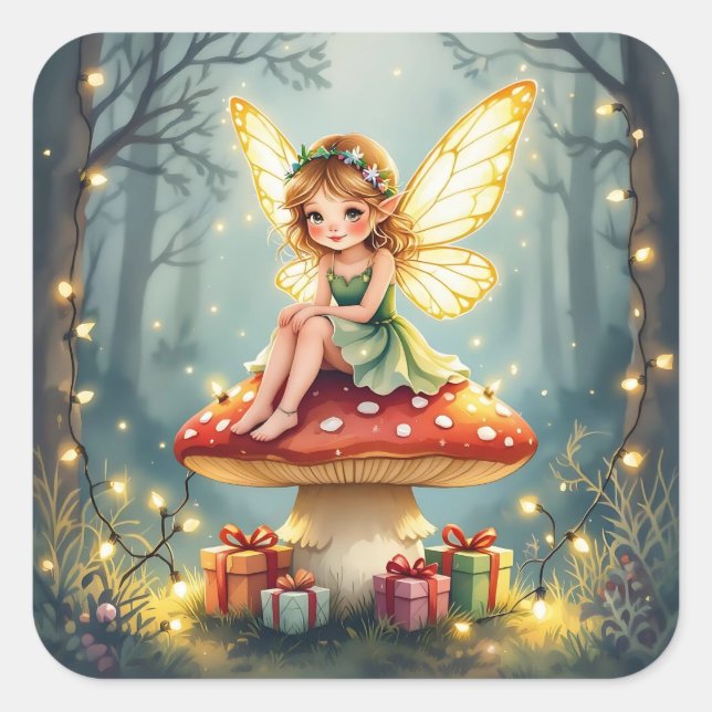 Whimsical Fairytale Christmas  Square Sticker (Front)