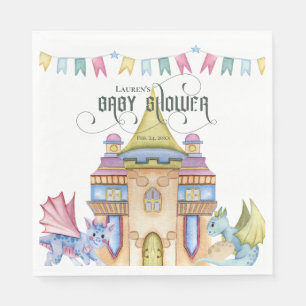 Whimsical Fairytale Dragon Baby Shower Napkin