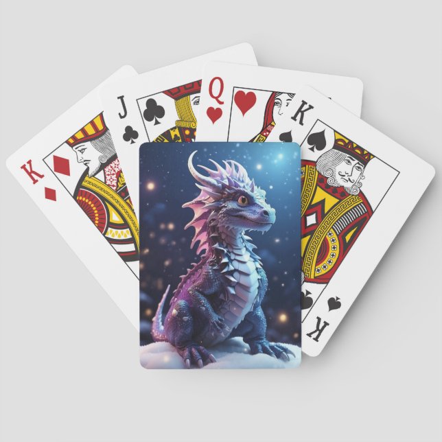 Whimsical Fairytale Dragon Playing Cards (Back)