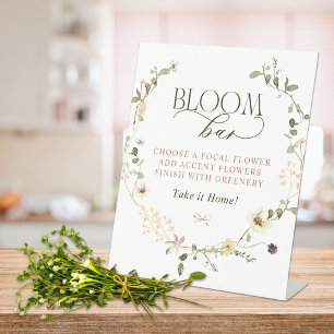 Whimsical Fairytale Garden & Bows Bloom Bar Pedestal Sign