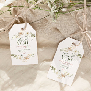 Whimsical Fairytale Garden & Bows Bridal Shower Gift Tags