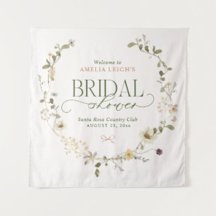 Whimsical Fairytale Garden & Bows Bridal Shower Tapestry