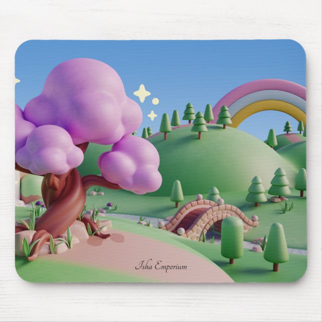 Whimsical Fairytale Landscape Mouse Pad (Front)