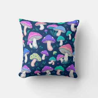 Whimsical Fairytale Mushroom Pattern Cushion