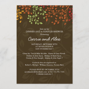 Whimsical Fall Engagement Party Invitation