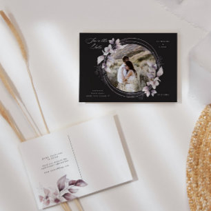 whimsical fall floral save the date post postcard