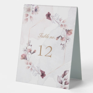 whimsical fall floral wedding table number 