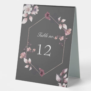 whimsical fall floral wedding table number table