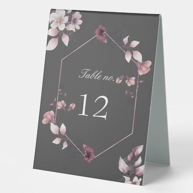 whimsical fall floral wedding table number  table  (Front)
