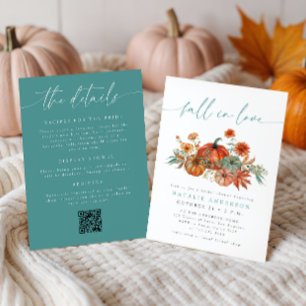 Whimsical Fall Pumpkin All in One Bridal Shower Invitation