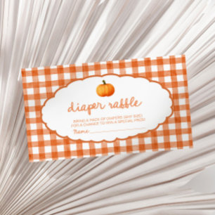 Whimsical Fall Pumpkin Baby Shower Diaper Raffle Enclosure Card