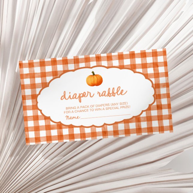 Whimsical Fall Pumpkin Baby Shower Diaper Raffle  Enclosure Card (Creator Uploaded)