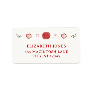 Whimsical Fall Red Apple of Our Eye Baby Shower Label