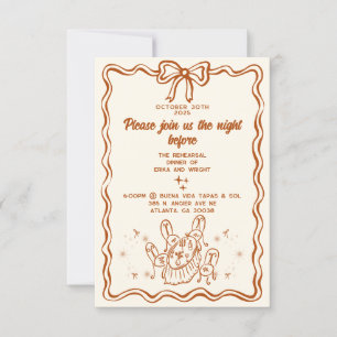 Whimsical Fall Rehearsal Dinner Invitation • Retro