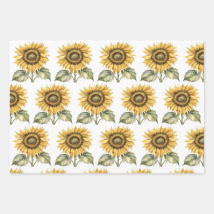 Whimsical Fall, Sunflowers, Frogs, Cat Witch, Wrapping Paper Sheet