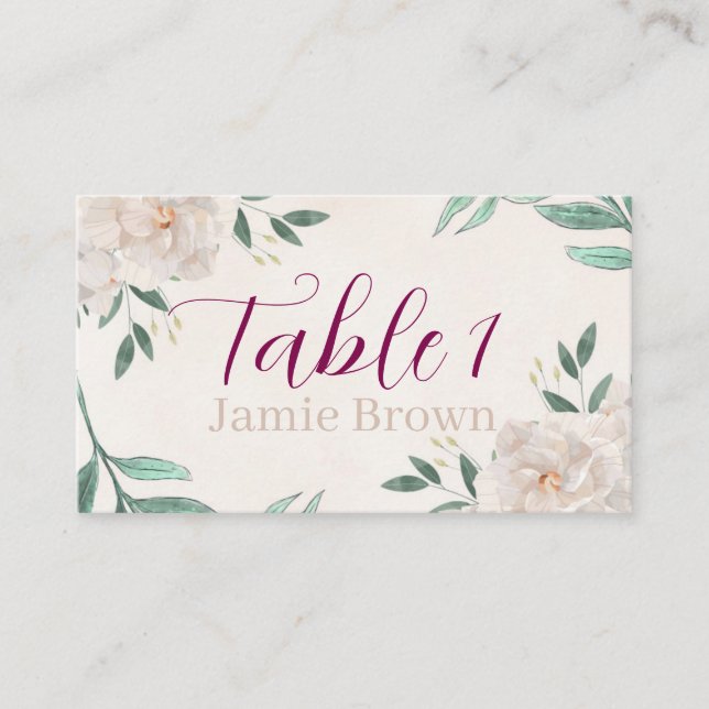Whimsical Fall Wedding Place Card (Front)