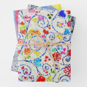 Whimsical Family Art Wrapping Paper Set