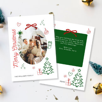 Whimsical Family Christmas Photo Card