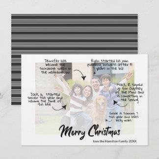 Whimsical Family Photo Merry Christmas Card