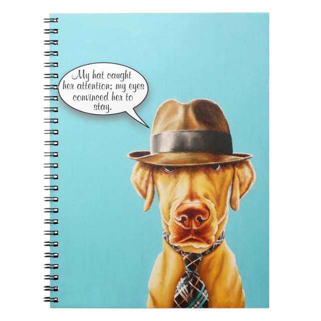 Whimsical Fancy Dog Notebook (Front)