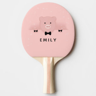 Whimsical & Fancy Pink Pig Cute Farm Animal Ping Pong Paddle