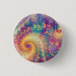 Whimsical Fantasy Abstract Fractal Vortex Art 3 Cm Round Badge