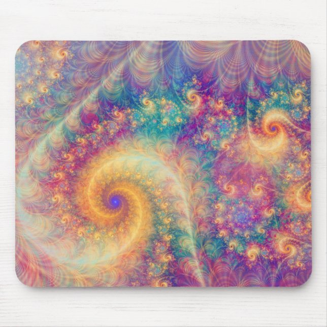 Whimsical Fantasy Abstract Fractal Vortex Art Mouse Mat (Front)