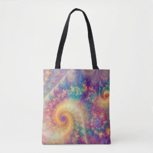 Whimsical Fantasy Abstract Fractal Vortex Art Tote Bag