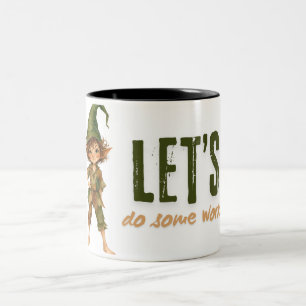 Whimsical Fantasy Character Inspirational Quote Two-Tone Coffee Mug