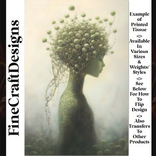 Whimsical Fantasy Floral Girl V4 Decoupage Tissue Paper