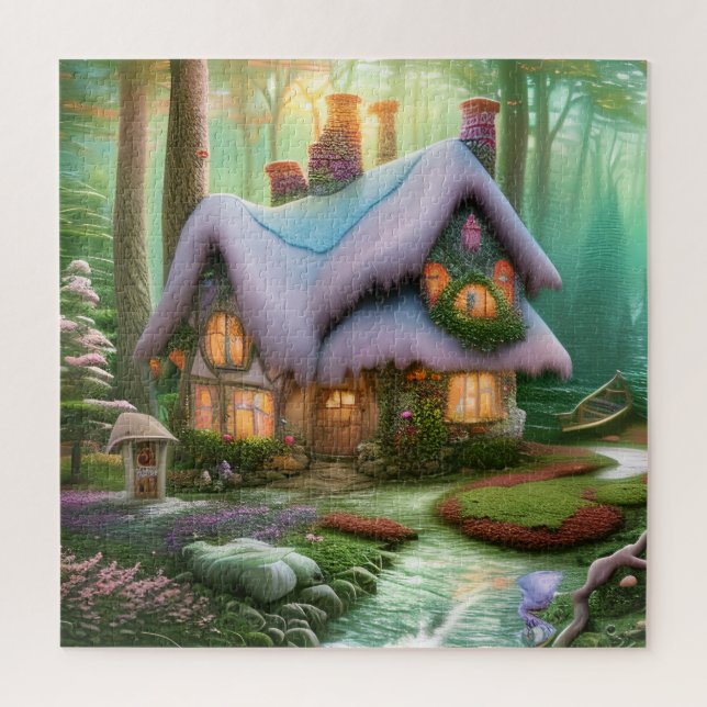 Whimsical Fantasy Forest Shack Puzzle (Vertical)