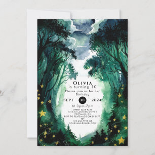 Whimsical Fantasy Woodland Birthday Invitation