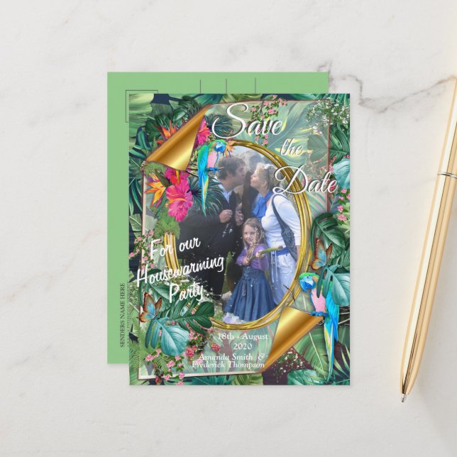 Whimsical Fantasy World with a Tropical Flavour Announcement Postcard (Front/Back In Situ)