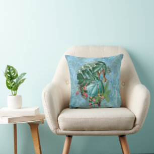 Whimsical Fantasy World with a Tropical Flavour Cushion