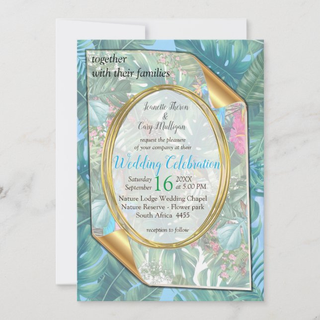 Whimsical Fantasy World with a Tropical Flavour Invitation (Front)