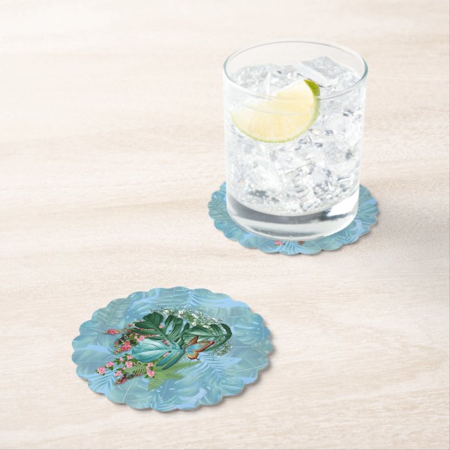 Whimsical Fantasy World with a Tropical Flavour Paper Coaster (Insitu)