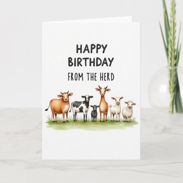Whimsical Farm Birthday Card (Front)