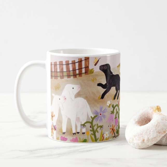 Whimsical Farm Friends – Playful Animal Coffee Mug (With Donut)