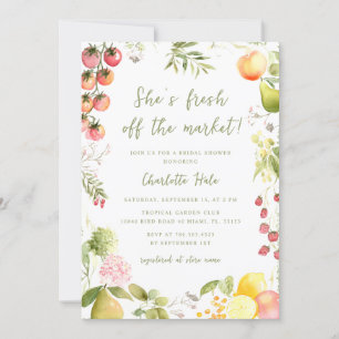 Whimsical Farmers Off the Market Bridal Shower Invitation