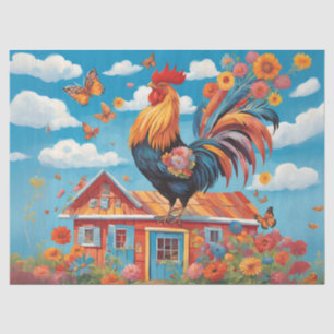 Whimsical Farmhouse Rooster Tissue Paper