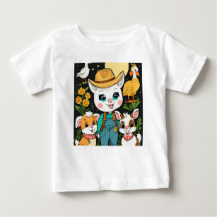 Whimsical Farmyard Friends: Colouring Adventure" Baby T-Shirt