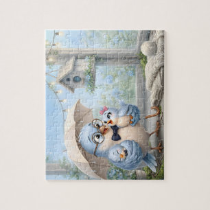Whimsical Father Bird Art Puzzle
