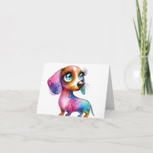 Whimsical Female Dachshund Card