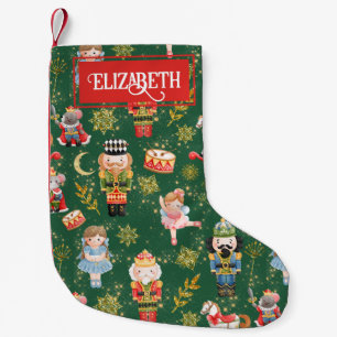 Whimsical Festive Cute Nutcracker Characters Name Small Christmas Stocking