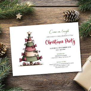Whimsical festive tree modern holiday invitation