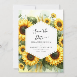 Whimsical Field Sunflower Wedding Save The Date