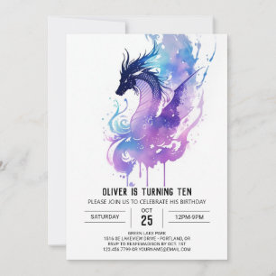 Whimsical Fierce Dragon Birthday Invitation