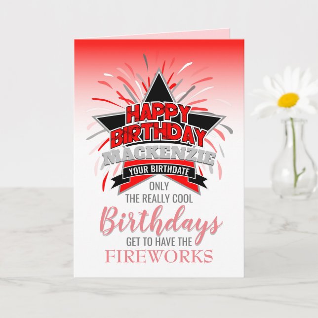 Whimsical Fireworks Happy Birthday Card (Small Plant)